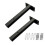 Black Floating Shelf Brackets 25cm Heavy Duty Iron Wall Mounted Retro Style 1