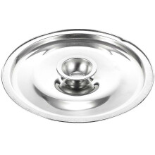 Coperchio in acciaio inox con pomello, 20 cm, resistente al calore, con bordo rinforzato, ideale per barattoli e pentole da cucina.