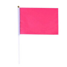 Mini bandierine da sventolare a mano - Bandierine quadrate in poliestere rosa per feste ed eventi