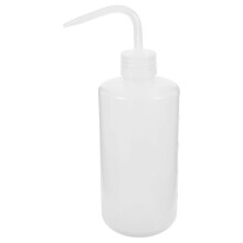 Flacon laveur de laboratoire en plastique à col étroit, 500 ml, blanc, étanche, bec coudé pour le rinçage d'expériences de laboratoire