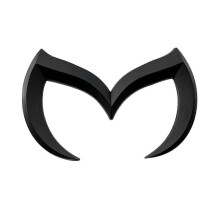 Musta metallinen Evil M -logotarra, yhteensopiva Mazda-mallien 2, 3, 5, 6, CX-5, CX9, MX-5, MX-5 Miata kanssa, 4,75 x 3,15 tuumaa