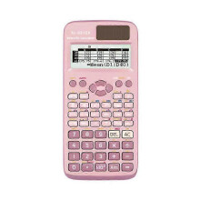 Calculatrice scientifique, 552 fonctions, écran 10+2 chiffres, plastique rose, alimentée par batterie pour étudiants et professeurs