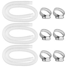 Tuyau de rechange pour pompe de filtration de piscine, compatible avec Intex 300 330 530 1000, diamètre 32mm, longueur 1,5m, lot de 3 avec colliers