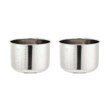 2 Pack 6L Pressure Cooker Inner Pot, 304 Stainless Steel Silver Cookware Liner, 220mm Inner Diameter 240mm Outer Diameter 160mm Height