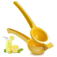 Presse-citrons en métal, presse-agrumes manuel, jaune, pour citrons et limes, sans pile.