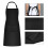 2-Piece Water-Resistant Apron for Kitchen, Adjustable Straps, Two Pockets, Polyester Cotton, Black 3