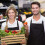 2-Piece Water-Resistant Apron for Kitchen, Adjustable Straps, Two Pockets, Polyester Cotton, Black 5