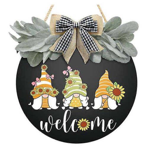 Welcome Signs for Front Door - Holiday Wall Decorations Featuring Gnomes