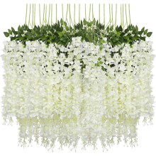 24 pezzi di fiori artificiali di glicine in seta per decorazioni di casa, giardino e matrimoni.