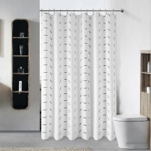 Shower Curtain (White), Sturdy Bathroom Shower Curtain Set with Hooks