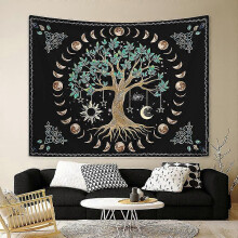 130x150cm Tree of Life Wall Hanging Tapestry for Nature Decor Bedspread Blanket for Home Living Room Bedroom Dorm Decoration(C)