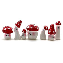 7Pcs Tiny Resin Mushroom Decor Set for Fairy Garden Crafts & Miniature Scenes