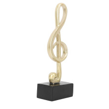 Golden Resin Music Note Sculpture Set - Elegant Decorative Figurines for Bookshelf Desktop
