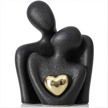 Mini Black Abstract Couple Sculpture TV Stand Decor