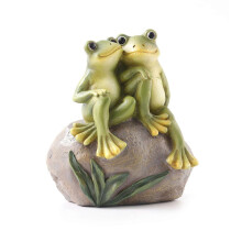 Décoration de jardin : Grenouilles amoureuses, statues de couple de grenouilles, figurines romantiques en résine pour pelouse extérieure
