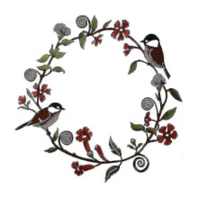 Anti-scratch Non-deformable Stainless Steel Wall Art Hanging Flower Wreath for Door & Garden Decor-dwdz