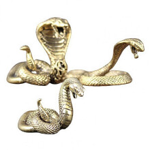 Vintage Brass Chinese Zodiac Snake Figurine, 1-Piece Collectible Statue