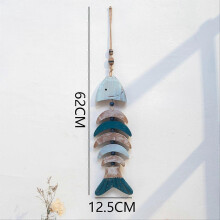 Wooden Hanging Fish Wall Art Hand-Carved Fish Decor B