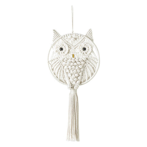Handwoven Macrame Owl Dream Catcher Wall Hanging Pendant Home Decor