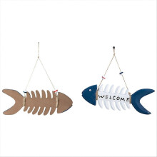 Fish Welcome Sign Nautical Wall Art Decor, Hanging Vintage Fish