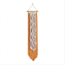 Nordic Leaf Woven Macrame Tapestry Hanging Boho Tassel Wall Hanging A