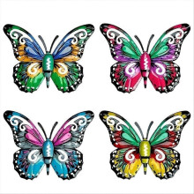 Décoration murale papillon en fer, sculptures de papillons en métal pour la décoration de jardin, lot de 2 à suspendre