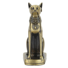 Antique Egyptian Cat Statue Metal Figurine Model Home Office Desk Decor