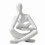 White Resin Reading Thinker Ornament Statue, B 1