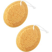 Lot de 2 grandes éponges de bain alvéolées, gant de toilette exfoliant doux, mousse riche pour un nettoyage en profondeur tout en douceur