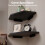 Levede 2 Pack Floating Corner Shelves Cable Cut-Out Wall Mounted Storage Black 2