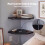 Levede 2 Pack Floating Corner Shelves Cable Cut-Out Wall Mounted Storage Black 5