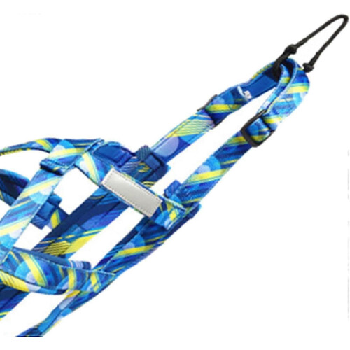 Dog Mushing Harness for Sledding and Running with Reflective Elements, Blue 2
