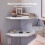 Levede 2 Pack Floating Corner Shelves Cable Cut-Out Wall Mounted Storage White 5
