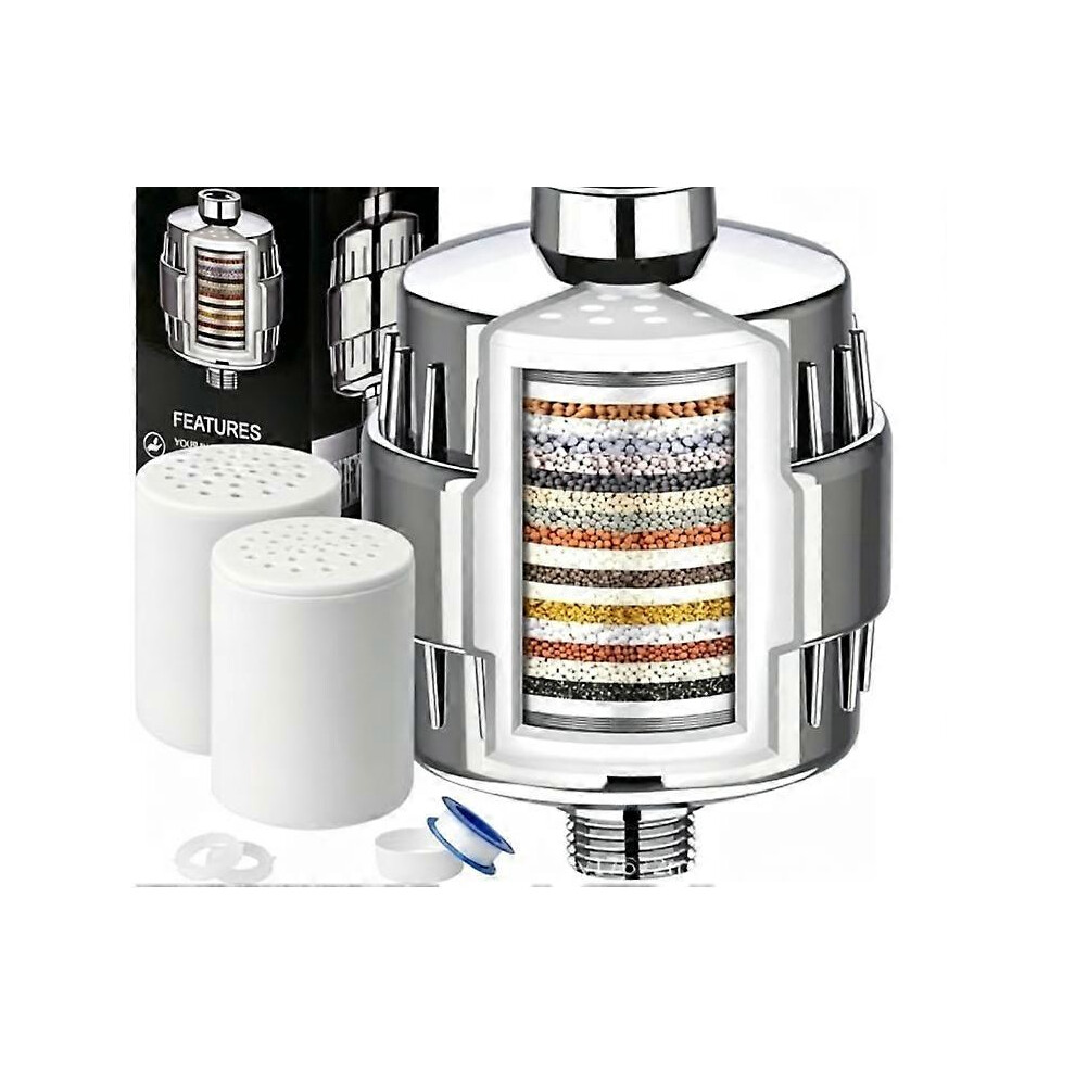Shower Filter For Hard Water With 15-Stage Filtration, Removes Chlorine And Metals 6901168290439