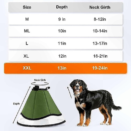 Soft Recovery Collar for Large Dogs, Wound Protection and Healing Support E-Collar Alternative, Adjustable Size 2