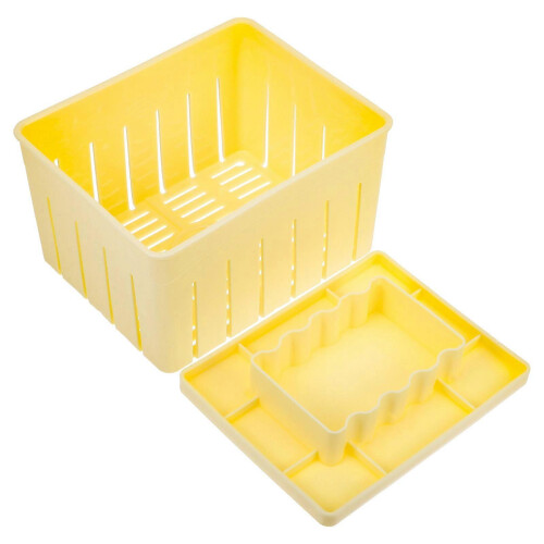 Tofu Press Maker Rectangular Plastic Mould for Cheese Making Beige 15.2x12x9cm DIY 2