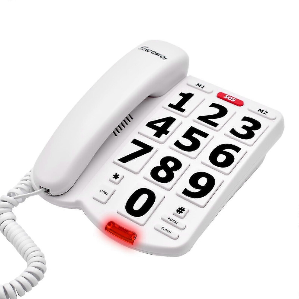 Large Button Corded Telephone For Seniors With Adjustable Volume, Loud Ringer And Redial 6901168320709