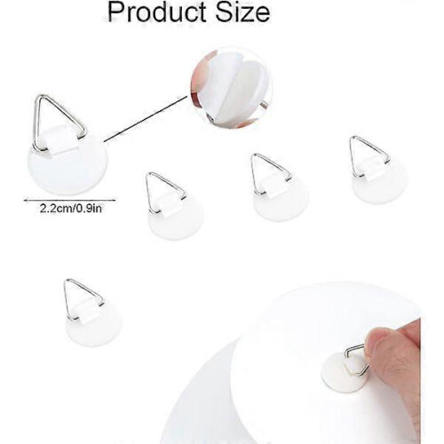 Self-Adhesive Picture Hooks, 30 Pack Round Wall Plate Holders for Smooth Surfaces 1