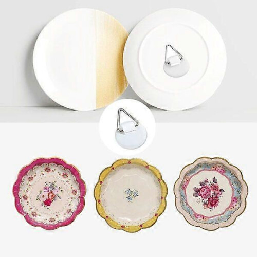Self-Adhesive Picture Hooks, 30 Pack Round Wall Plate Holders for Smooth Surfaces 2