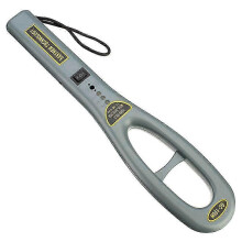 Rilevatore di metalli portatile portatile, scanner di sicurezza corporea, avviso suono o vibrazione, plastica grigia compatta, costruzione resistente