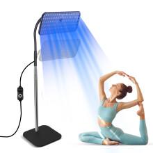 30W Blue Light Tanning Lamp, Body & Face Solarium Light with Adjustable Stand, 5 Brightness Levels, 460nm/490nm Sun Tanning Lamp for All Skin Tones