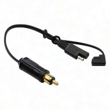 Cable adaptador batería moto DIN Hella Powerlet a SAE, Compatible con BMW, cable plástico negro 18AWG, corriente máxima 10A, corriente nominal 5A