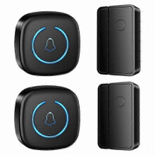 Sensor de puerta inalámbrico M8, 2 transmisores 2 receptores, 60 melodías, 5 niveles de volumen, 300 m de alcance, material ABS