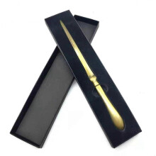 Briefopener, envelopopener van legering voor het openen van verzegelde documenten, inclusief geschenkverpakking, goudkleurig.