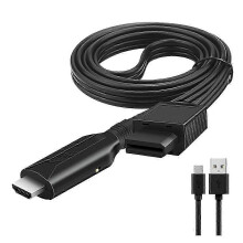Kabel konwertera HDMI kompatybilny z Nintendo Wii, wyjście Wii na HD, obsługuje NTSC 480i 480p PAL 576i, Plug and Play, tworzywo ABS + metal, czarny