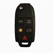 Caixa de substituição para chave de carro com botão remoto, Compatível com Volvo S60 S80 V70 XC70 XC90, Material ABS Preto