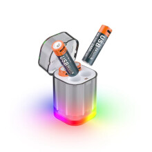 AA Battery Charging Case with 4-Pack 2400MWh Rechargeable Li-Lon Batteries for VR Controller Remote Control B