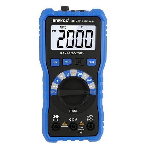 SNAKOL Digital Multimeter Tester, 2000V TRMS Meter, AC/ Voltage Current Test, NCV LCD Data Hold Auto-Ranging