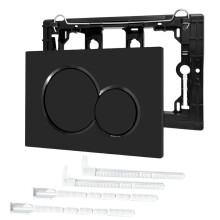 Kit Piastra Attuatore Doppio Scarico per Cassette di Scarico A Incasso per WC Sigma01/20/21/30/50 UP300/320, WC A Parete, Colore Nero.