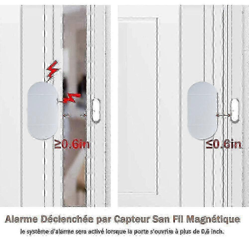 Door and Window Alarm Wireless Magnetic Sensor with Remote Control 130dB Siren 2